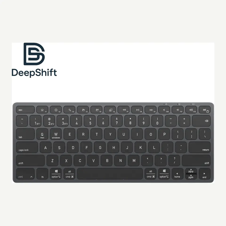 Bàn Phím Bluetooth Dux Ducis LK Mini Series Hợp Kim Nhôm đặt cạnh mechanical keyboard để so sánh