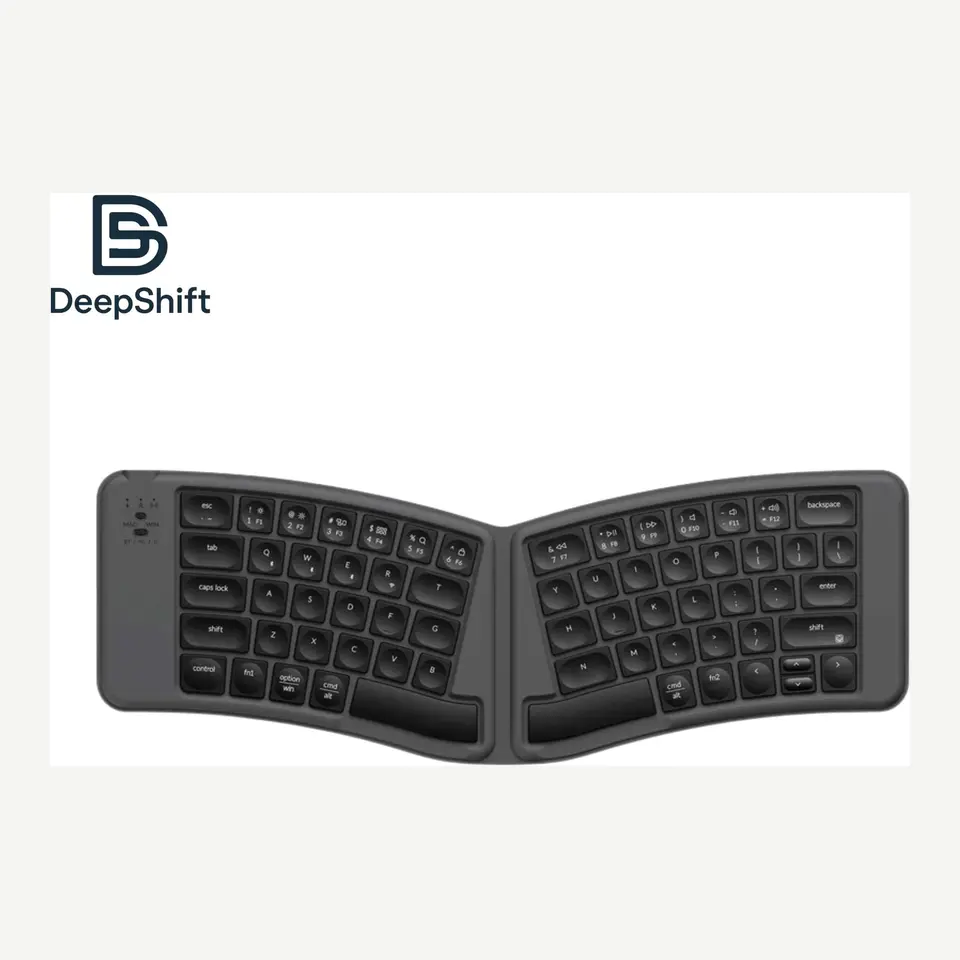 Bàn phím gập Keychron B11 Pro đặt cạnh mechanical keyboard để so sánh